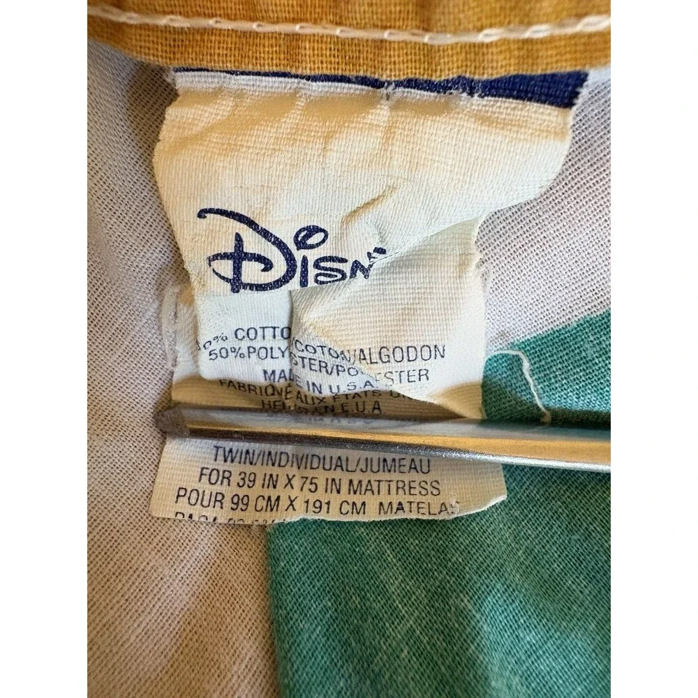 Vintage 90s Winnie the Pooh Piglet Twin Flat Bed Sheet Sunny Day Disney USA Made
